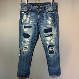 Flying monkey distressed skinny jeans